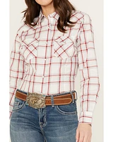 Wrangler Women's Plaid Print Long Sleeve Snap Western Shirt