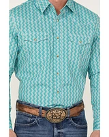 Wrangler 20X Men's Square Geo Print Long Sleeve Snap Stretch Western Shirt