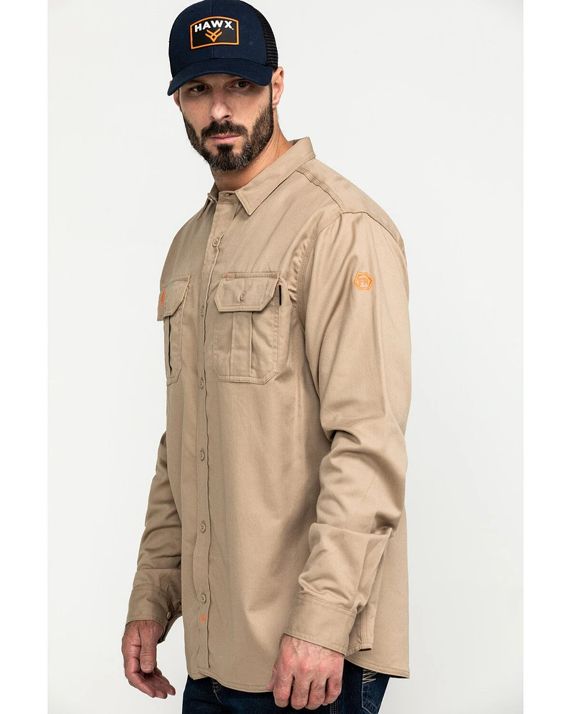 Hawx Men's FR Long Sleeve Woven Work Shirt