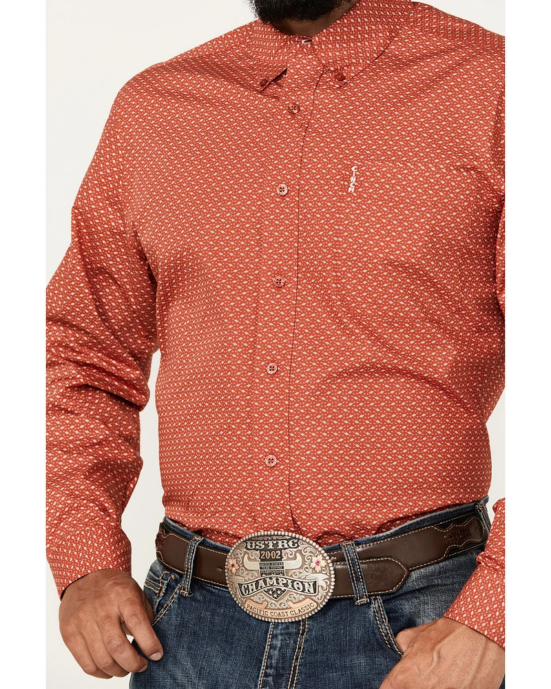 Cinch Men's Geo Print Long Sleeve Button-Down Western Shirt