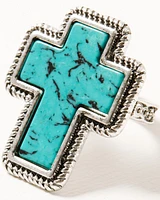Shyanne Women's Turquoise Cross Statement Ring Set - 3 Piece