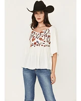 Shyanne Women's Embroidered Crinkle Tunic