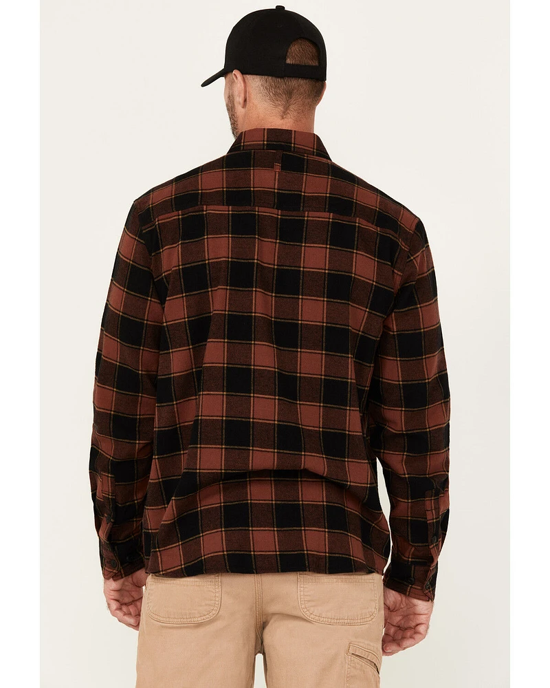 Hawx Men's Buck Plaid Print Long Sleeve Button-Down Flannel Shirt