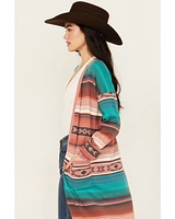 Wrangler Women's Serape Striped Long Sleeve Duster