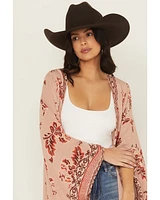 Shyanne Women's Floral Print Crinkle Shawl