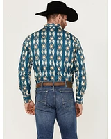 Wrangler Men's Checotah Long Sleeve Pearl Snap Western Shirt - Tall