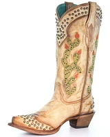 Corral Women's Saddle Cactus Embroidery Western Boots - Snip Toe
