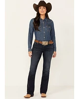 Shyanne Women's Shay Mid Rise Bootcut Performance Stretch Denim Jeans