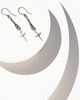 Paige Wallace Women's Tiny Cross Navajo Pearl Earrings
