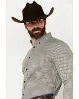 Cody James Men's Burro Checkered Print Long Sleeve Button-Down Shirt