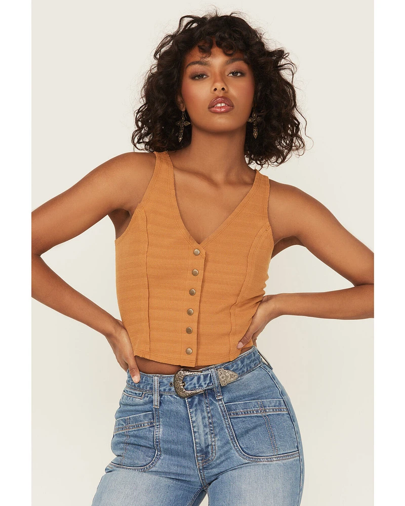 Cleo + Wolf Women's Ribbed Button-Up Vest