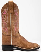 Shyanne Girls' Madison Faux Leather Western Boots - Square Toe