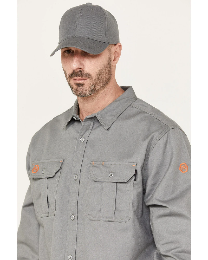 Hawx Men's FR Solid Long Sleeve Button-Down Woven Shirt