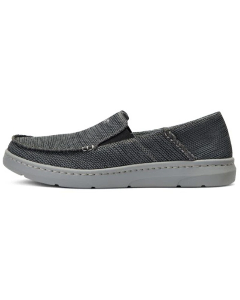 Ariat Men's Heather Brown Charcoal 360 Canvas Slip-On Casual Shoe - Moc Toe