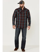 Moonshine Spirit Men's Fire Starter Large Plaid Long Sleeve Snap Western Shirt
