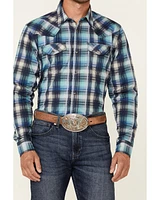 Cody James Men's Mission Large Plaid Long Sleeve Snap Western Shirt - Big & Tall