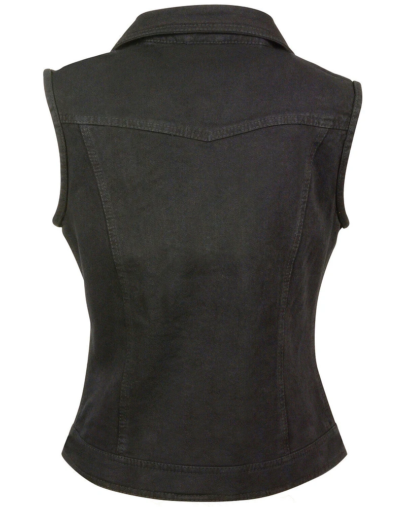 Milwaukee Leather Women's Studded Zip Front Denim Vest - 5X