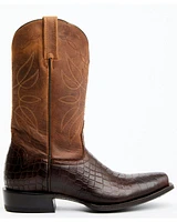 Moonshine Spirit Men's Madison Brown Printed Leather Western Boots - Square Toe