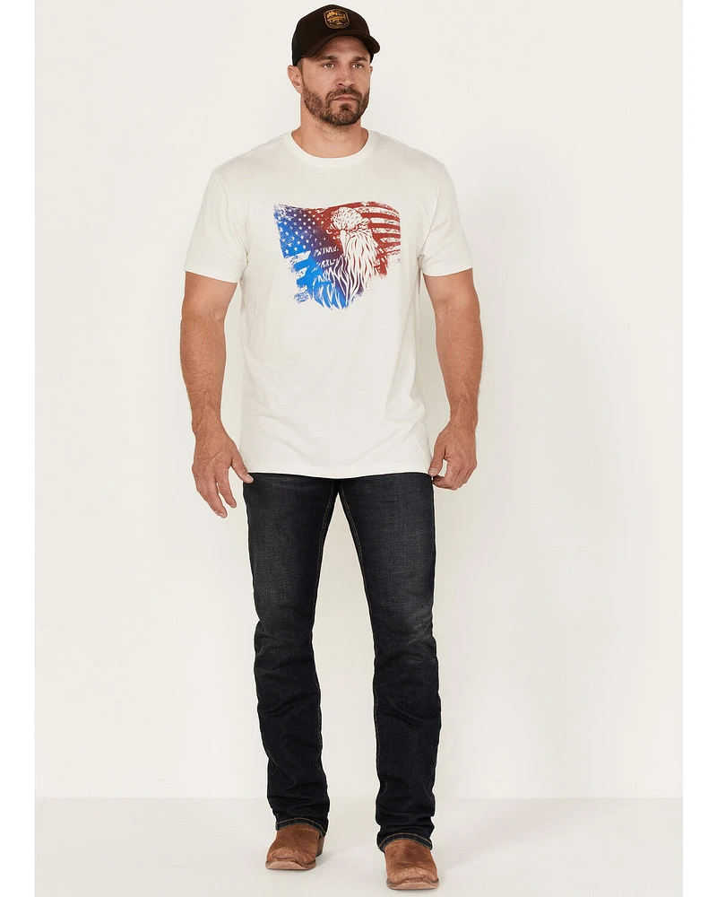 Moonshine Spirit Men's Blender Eagle Flag Graphic Short Sleeve T-Shirt