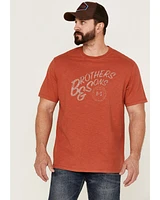 Brothers and Sons Men's Mercantile Light Red Weathered Slub Graphic Short Sleeve T-Shirt