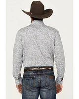 Rough Stock by Panhandle Men's Bandana Paisley Print Long Sleeve Pearl Snap Stretch Western Shirt