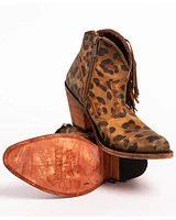 Liberty Black Women's Chita Miel Fringe Booties - Round Toe