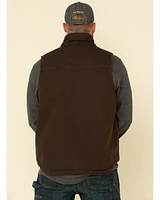 Carhartt Men's Dark Brown Washed Duck Sherpa Lined Mock Neck Work Vest - Big