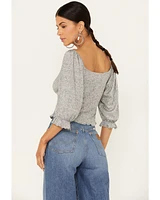 Wild Moss Women's Lurex Keyhole Top