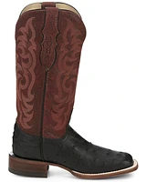 Justin Women's Exotic Full Quill Ostrich Western Boots - Broad Square Toe
