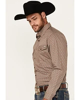 Justin Men's Boot Barn Exclusive Geo Striped Print Long Sleeve Button-Down Stretch Western Shirt