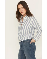 Cleo + Wolf Women's Erica Striped Print Long Sleeve Button-Down Western Shirt
