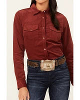 Shyanne Women's Maplewood Long Sleeve Pearl Snap Corduroy Shirt