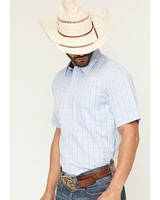 RANK 45® Men's Trailblazer Short Sleeve Button-Down Plaid Stretch Western Shirt