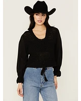 Revel Women's Layer Crochet Long Sleeve Shirt