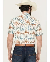 RANK 45® Men's Everglades Southwestern Print Short Sleeve Snap Performance Western Shirt