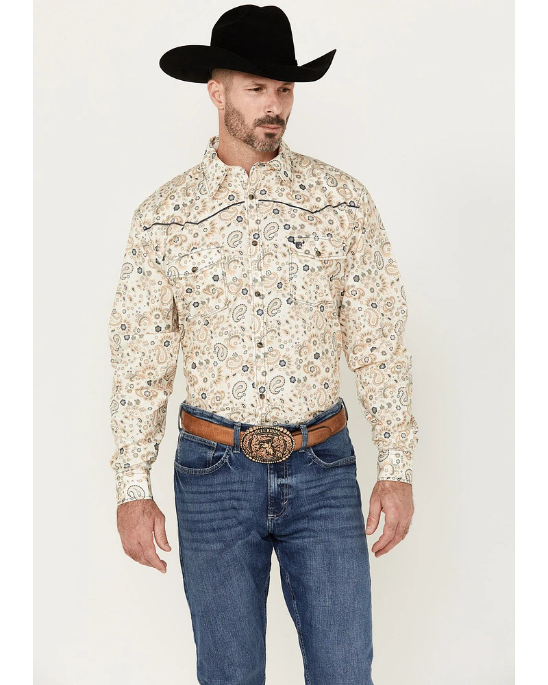 Cowboy Hardware Men's Mosaic Paisley Print Long Sleeve Snap Western Shirt