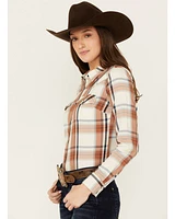 Shyanne Women's Lander Plaid Print Long Sleeve Snap Western Shirt