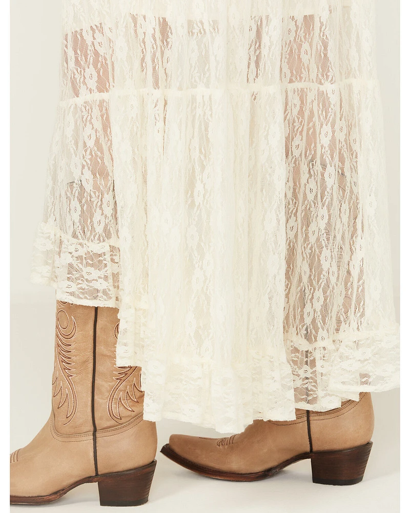 Wild Moss Women's Lace High-Low Skirt