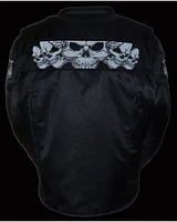 Milwaukee Leather Men's Reflective Skulls Textile Jacket
