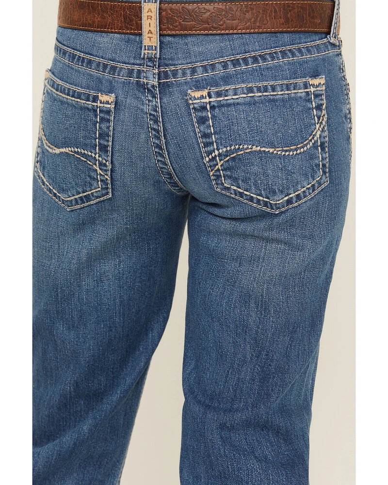 Ariat Girls' Medium Wash Bootcut Stretch Denim Jeans