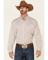 Cinch Men's Tencel Mini Stripe Long Sleeve Button-Down Western Shirt