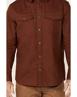 Hawx Men's All Out Solid Long Sleeve Pearl Snap Western Work Shirt - Big & Tall