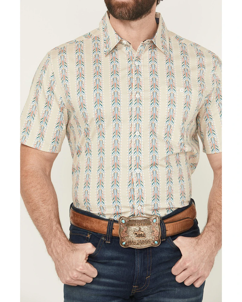 RANK 45® Men's Lone Star Southwestern Short Sleeve Button-Down Stretch Western Shirt