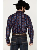 Wrangler Men's Southwestern Print Long Sleeve Snap Western Shirt