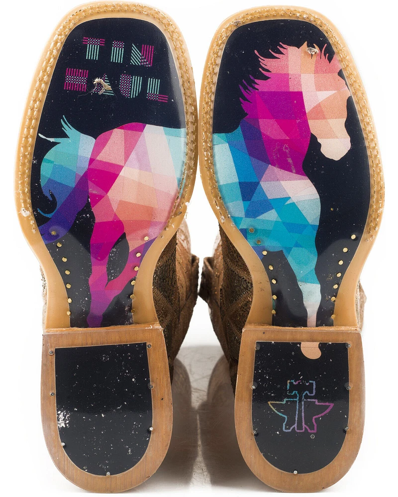 Tin Haul Women's Mish & Mash Geometric Steed Western Boots - Broad Square Toe