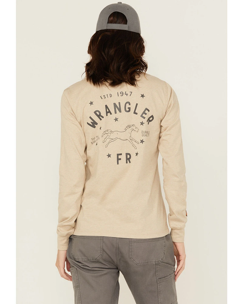 Wrangler Women's FR Pony Long Sleeve Graphic Work T-Shirt - Plus