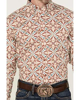 RANK 45® Men's Lagos Southwestern Print Long Sleeve Button-Down Performance Stretch Western Shirt