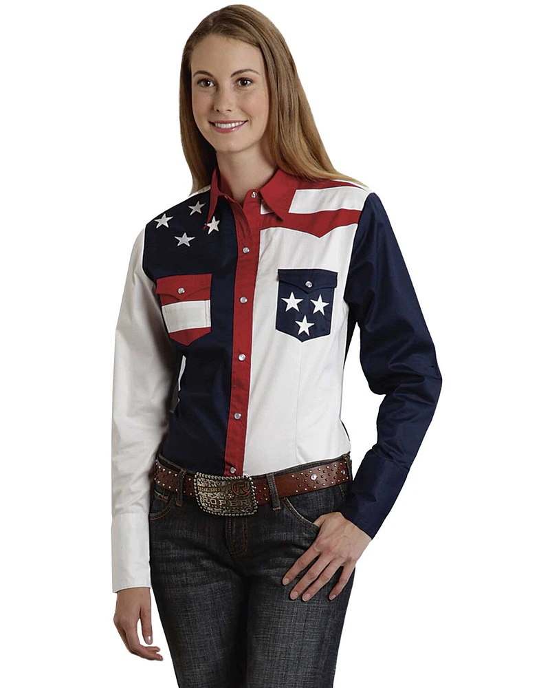 Roper Women's Stars & Stripes Colorblock Western Shirt