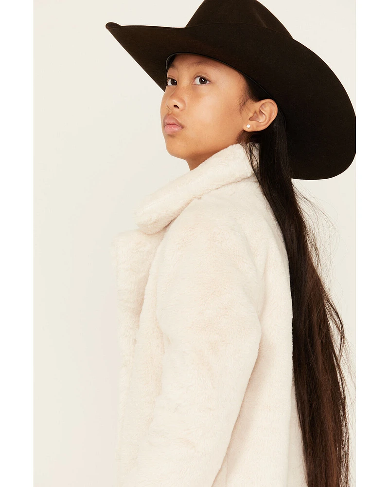 Urban Republic Girls' Long Faux Fur Coat