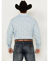 Panhandle Select Men's Paisley Print Long Sleeve Snap Western Shirt - Tall